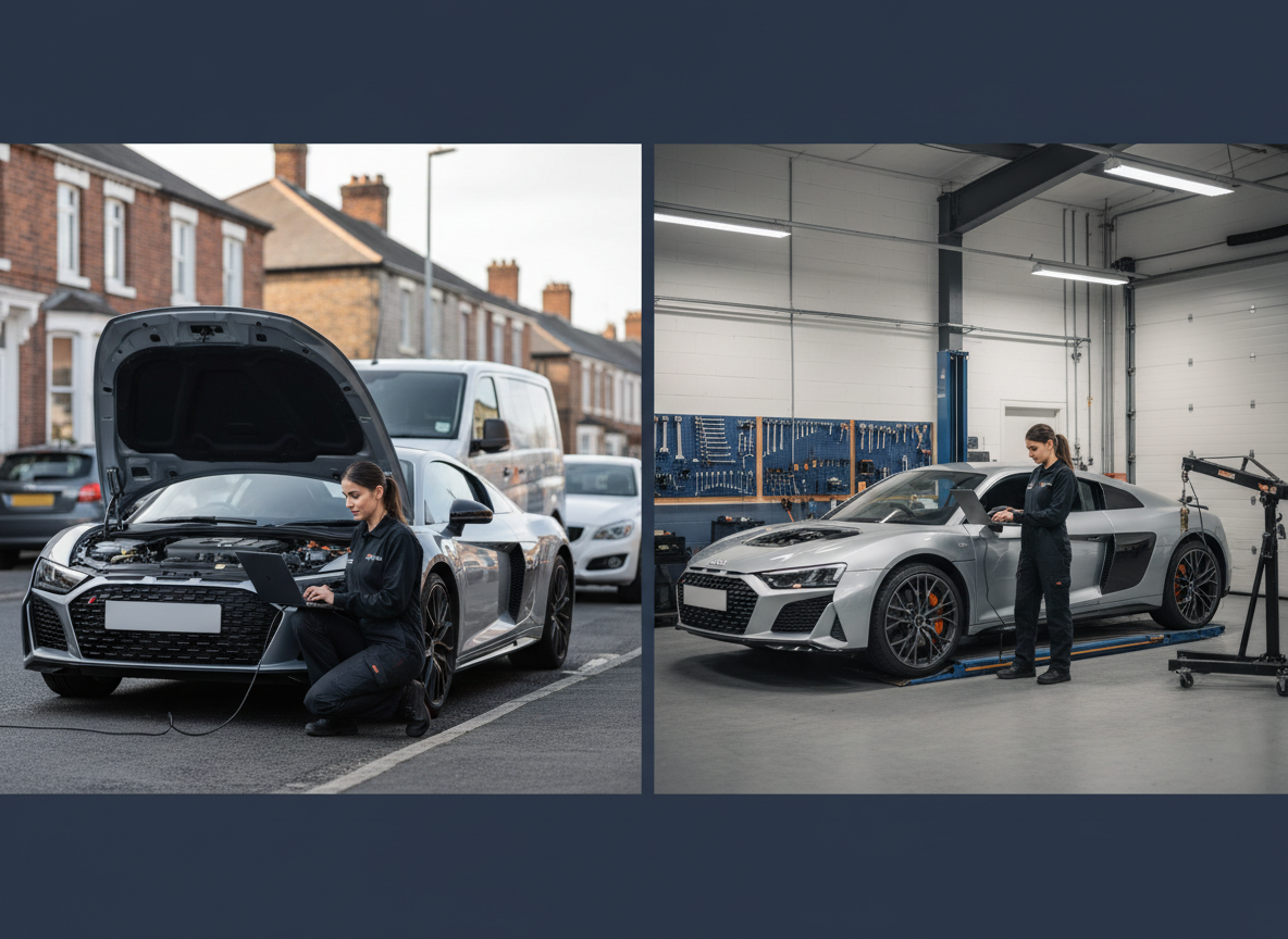 Vehicle remapping options screen at Stoke Tuning Longton workshop