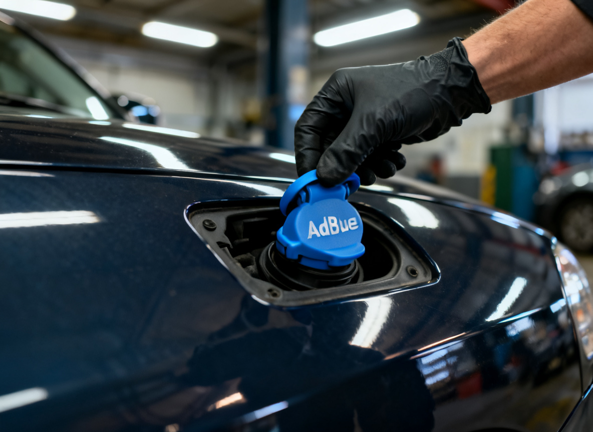 AdBlue filler cap opening AdBlue filler cap being opened on a diesel vehicle