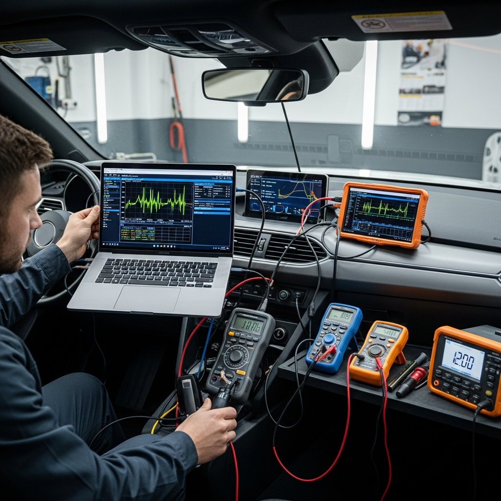 ECU remapping service being performed on a vehicle in Newcastle-under-Lyme
